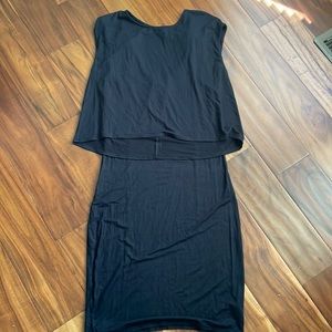 Three dots twofer tank dress, black, small, EUC